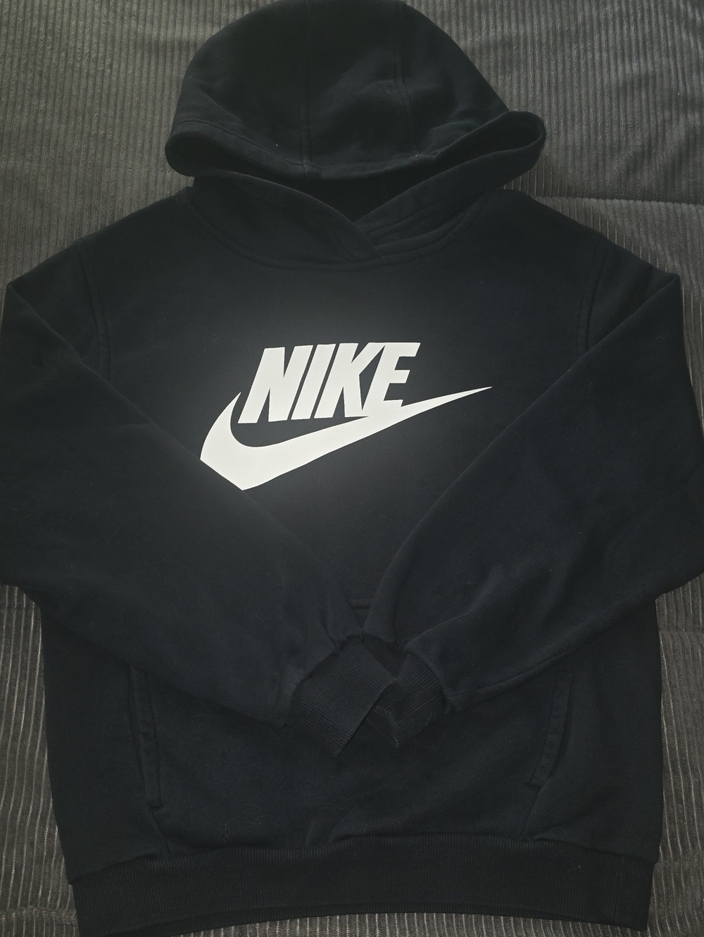 Nike Black Hoodie with White Swoosh Logo